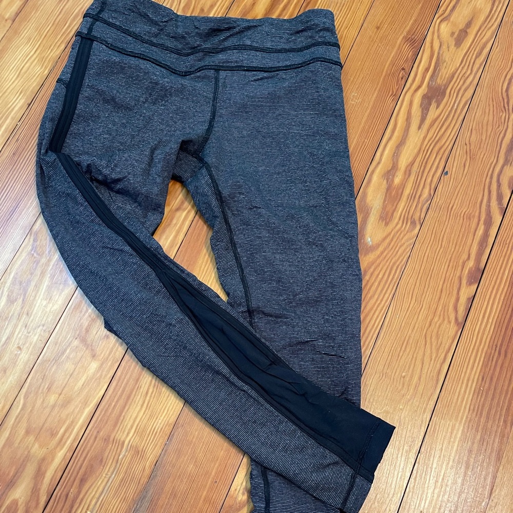 Lululemon black pinstriped leggings